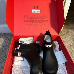 Hunter Black Ankle Rain Boots